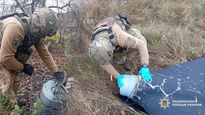 Вибухотехніки поліції знищили нерозірвані бойові частини збитих російських БпЛА