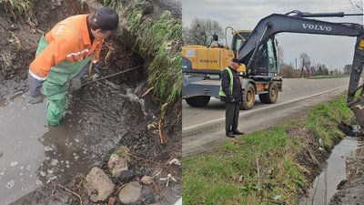 Вздовж волинських трас розчищають водопропускні труби і кювети Вздовж волинських трас розчищають водопропускні труби і кювети