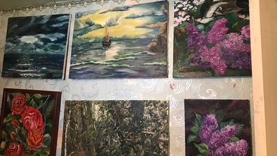 картини, художниця, мистецтво, хвороба, малювання