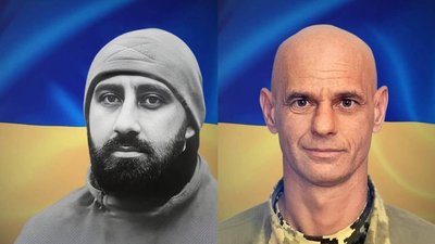 Полеглі військові Дмитро Любе та Абдулрагім  Сулейманов, з якими прощаються у Чернівцях