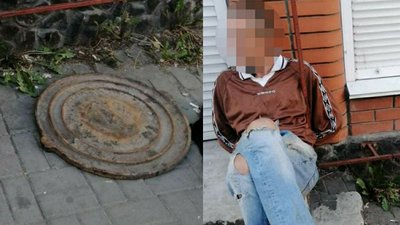 У Житомирі патрульні затримали чоловіка, який вкрав каналізаційний люк