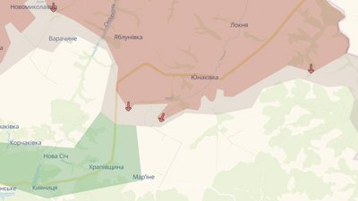 Мапа бойових дій на Сумщині станом на 22 грудня 2025 року