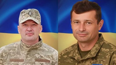 Полеглі військові Сергій Шутовський та Василь Севастьян, з якими прощаються на Буковині