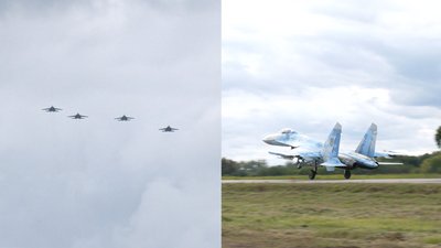 За штурвалом – молоді льотчики: як над Київ – Чоп на Рівненщині винищувачі тренувались