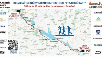 Марафонці всеукраїнського ультрапробігу єдності "Сталевий гарт-2020" пробігатимуть Черкащиною Марафонці всеукраїнського ультрапробігу єдності "Сталевий гарт-2020" пробігатимуть Черкащиною