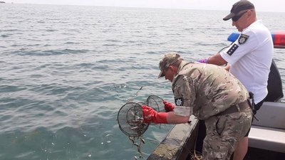На Херсонщині в лимані поліцейські знайшли сітки із виловом на півтора мільйона гривень На Херсонщині в лимані поліцейські знайшли сітки із виловом на півтора мільйона гривень