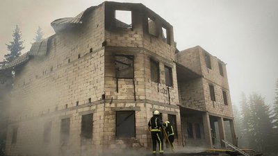 На Закарпатті горів недобудований готель На Закарпатті горів недобудований готель