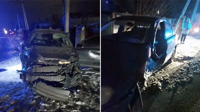 Місце ДТП у Нетішині, де травмувались двоє людей