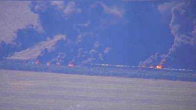 На ТОТ Запорізької області Сили оборони знищили російський потяг із цистернами