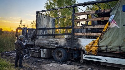 Знищена вантажівка у Глухівській громаді на Сумщині