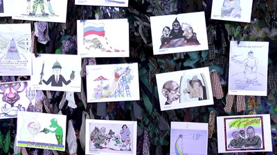 Виставку політичних та антивоєнних карикатур відкрили у Коблевому Виставку політичних та антивоєнних карикатур відкрили у Коблевому