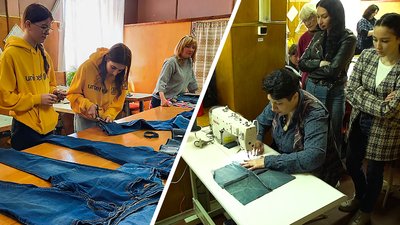 Благодійність і використання вживаних речей з користю. У Кропивницькому шиють джинсові килими Благодійність і використання вживаних речей з користю. У Кропивницькому шиють джинсові килими