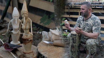 Відьми-обереги: як прикордонник на Чернігівщині прикрашає бліндажі на межі з РФ