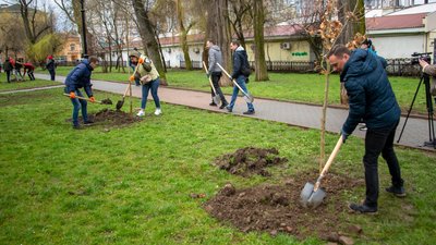 В Івано-Франківську в Меморіальному сквері провели толоку В Івано-Франківську в Меморіальному сквері провели толоку
