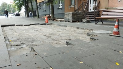 зрушення плитки, маршрут безбар'єрності кроп
