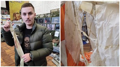 Пілот з Кременчука «Karaya» передав до музею парашут, який використав після бойового завдання Пілот з Кременчука «Karaya» передав до музею парашут, який використав після бойового завдання