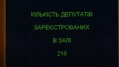 Розпочалося пленарне засідання Верховної ради: в залі зареєстровано 216 нардепів