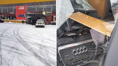У Житомирі водій Audi A6 не впорався з керуванням і в'їхав у приміщення кав'ярні У Житомирі водій Audi A6 не впорався з керуванням і в'їхав у приміщення кав'ярні