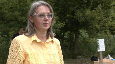 Учасниця відкриття міського городу в Луцьку