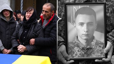 Прощання з полеглим військовим Юрою Сумарюком на Буковині