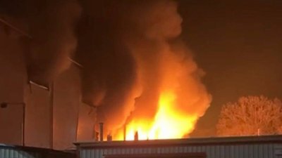 Пожежа, обстріл, підприємство, БпЛА