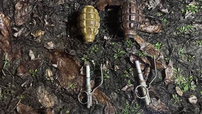 Вилучені гранати і підривачі