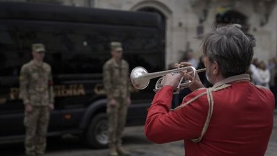 Церемонія прощання із військовими у Львові