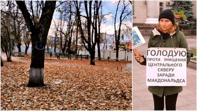 Кропивничанка припинила голодування, яке оголосила на знак протесту проти забудови скверу