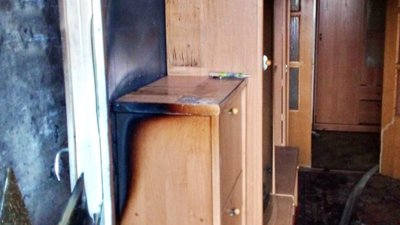 Наслідки пожежі у будинку на вулиці Володимира Великого