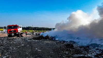 На Черкащині виникли пожежі на двох сміттєзвалищах