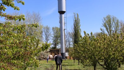 Одна з нових водонапірних веж у Зачепилівській громаді. Травень 2023 року. Фото: Олександр Ставицький/Суспільне Харків Одна з нових водонапірних веж у Зачепилівській громаді. Травень 2023 року. Фото: Олександр Ставицький/Суспільне Харків