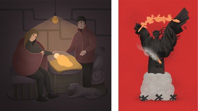 "Я би не хотів мати десятки тем для ілюстрацій кожен день, як зараз": місяць війни в ілюстраціях "Я би не хотів мати десятки тем для ілюстрацій кожен день, як зараз": місяць війни в ілюстраціях
