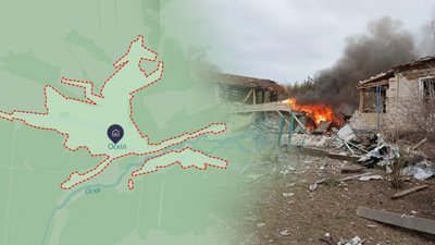 Оскіл на мапі та наслідки російської атаки в селі 26 березня