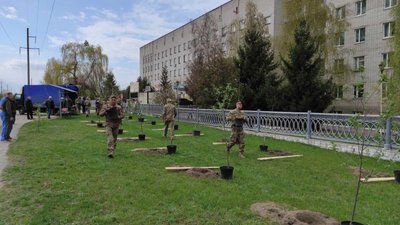 Алея Едельвейс. На Житомирщині висадили 59 дерев у пам'ять про загиблих бійців прикарпатської "десятки" Алея Едельвейс. На Житомирщині висадили 59 дерев у пам'ять про загиблих бійців прикарпатської "десятки"