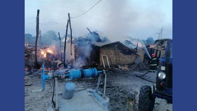Через необережність дітей згорів сінник на Черкащині