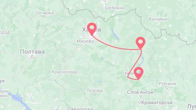 Шлях Людмили з окупованого села на Ізюмщині через Куп'янськ до Харкова Шлях Людмили з окупованого села на Ізюмщині через Куп'янськ до Харкова