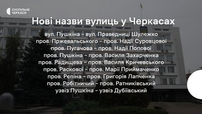У Черкасах перейменували більше ста вулиць. Які нові назви У Черкасах перейменували більше ста вулиць. Які нові назви