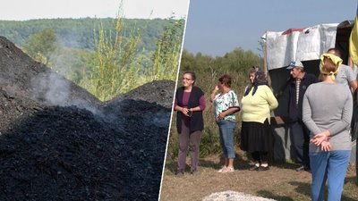 Неприємний запах та дим. У селі на Львівщині підприємство без дозволу утилізує шини