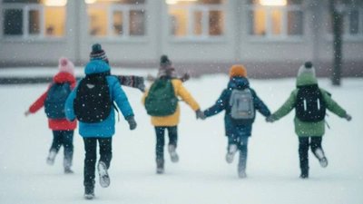 Канікули, школа, зима, діти