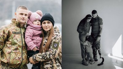 Військовослужбовці з донькою Військовослужбовці з донькою