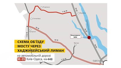 На мосту через Хаджибейський лиман Одещини перекриють рух транспорту на два дні На мосту через Хаджибейський лиман Одещини перекриють рух транспорту на два дні