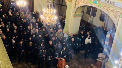 Прощання з Петром Сендецьким у церкві в Бережанах Прощання з Петром Сендецьким у церкві в Бережанах