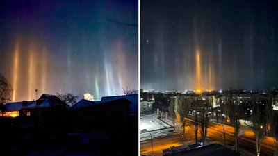 Світлові стовпи спостерігали над Кропивницьким. Що відомо Світлові стовпи спостерігали над Кропивницьким. Що відомо
