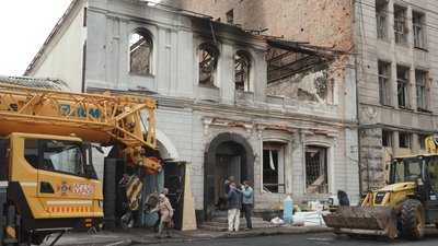 зруйнована будівля у Харкові після російської атаки 22 жовтня