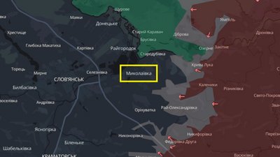 Миколаївка на орієнтовній лінїї фронту 5 вересня