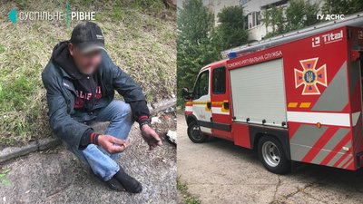 У Рівному на пожежі у багатоповерхівці мало не загинув безхатько