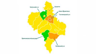 На Прикарпатті поменшало помаранчевих зон На Прикарпатті поменшало помаранчевих зон