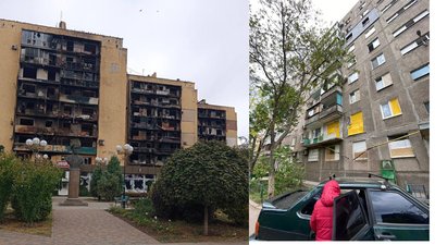 У пошкоджених та зруйнованих багатоповерхівках продовжують жити люди У пошкоджених та зруйнованих багатоповерхівках продовжують жити люди