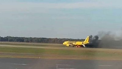 У США загорівся літак через зіткнення з птахом