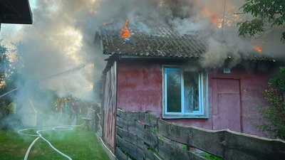Пожежа в селі Деревня Львівського району